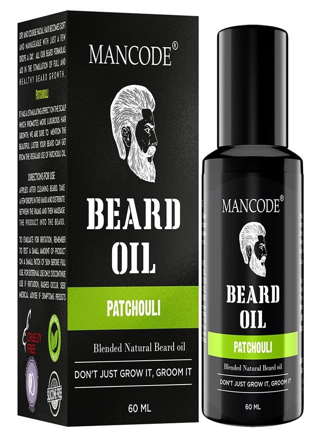 MAN CODE Mancode Beard & Hair Growth Oil, 60ml |With Patchouli Natural Oils including Vitamin E Hair Oil for Thicker & Longer Beard | Beard Oil for Uneven, Patchy & Fast Beard Growth | Growth Oil for Stronger & Fuller Beard Hair - Image 1